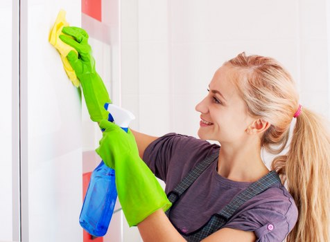 Cleaning technician preparing safe carpet cleaning equipment